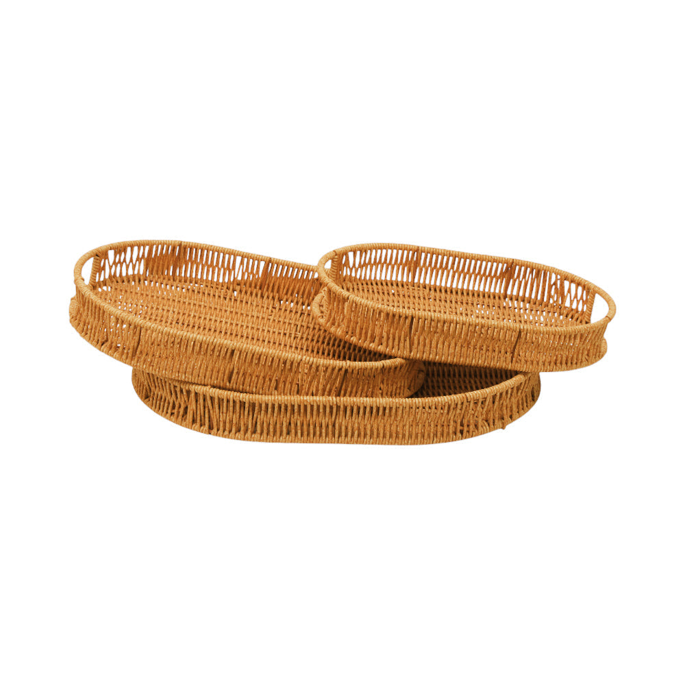 TRAY SET 3PC CANE OVAL IR 1365-6