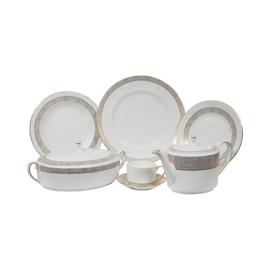 DINNER SET WEDGWOOD 95PC GILDED WEAVE