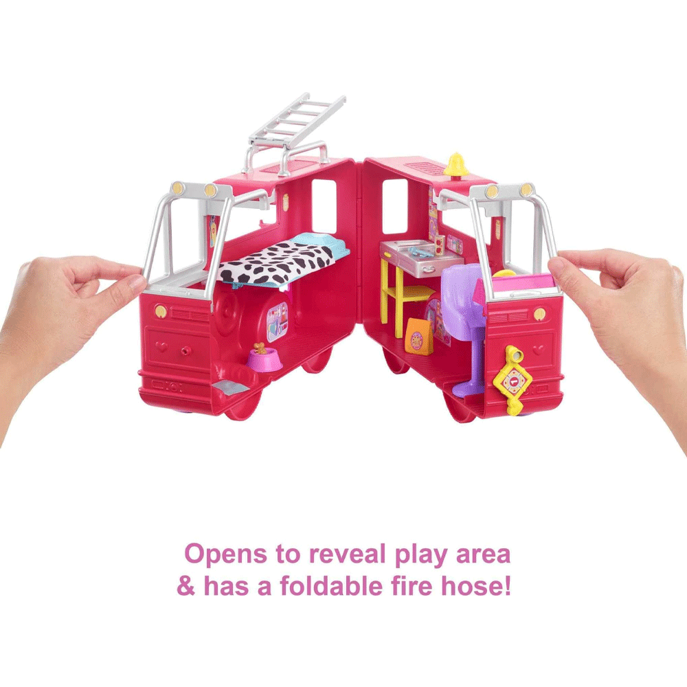 HCK73 BARBIE CHELSA FIRE RESCUE TRUCK H.B