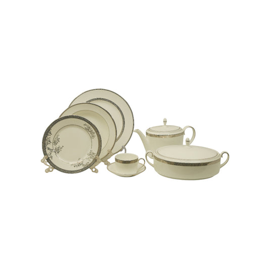 DINNER SET 84PC WEDGWOOD VERA LACE PLATINUM