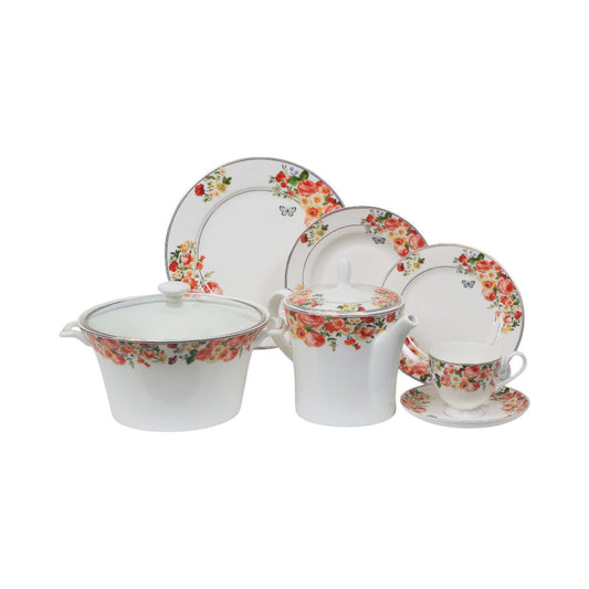 DINNER SET 89 PC BONE CHINA JOHN ADAMS H3-4FT
