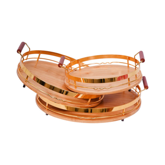 TRAY SET 3PC WOODEN IR 981-10