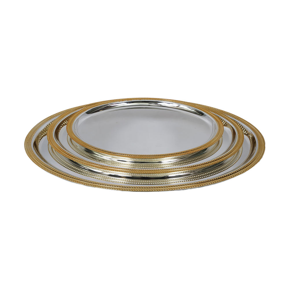TRAY SET 3PC STEEL OVAL NAJIB NB5705