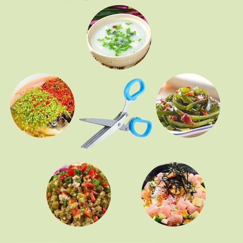 5-Layer Stainless Steel Herb & Vegetable Scissors