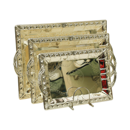 TRAY SET 3PC STEEL OPALINA T1664-3-S