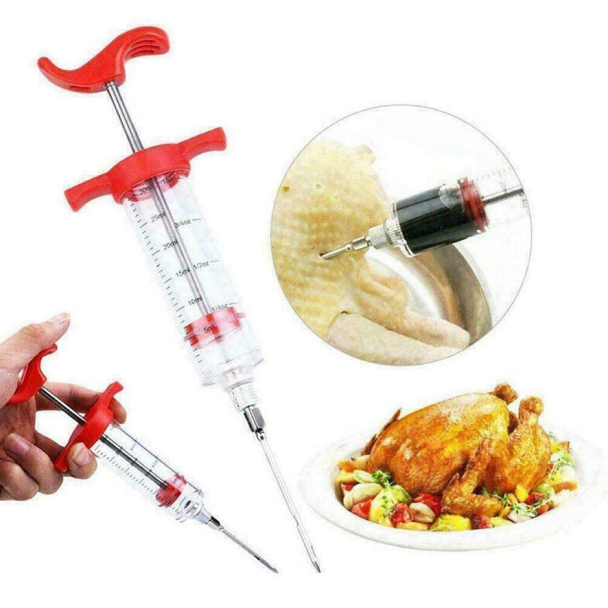 BBQ Meat Injector Syringe: Marinade Injector for Turkey, Chicken & Beef