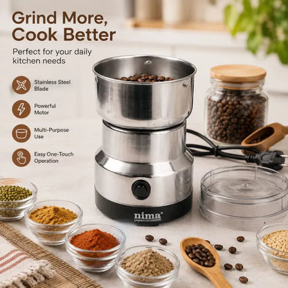 Electric Stainless Steel Coffee, Spice & Dry Food Grinder