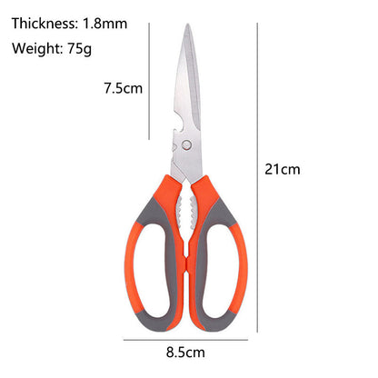 Heavy Duty Stainless Steel Kitchen Scissors, Bottle Opener & Nut Cracker
