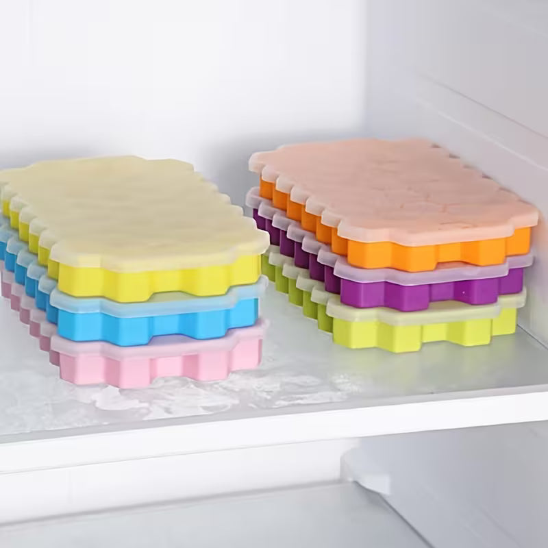Honeycomb Silicone Ice Cube Tray with Lid