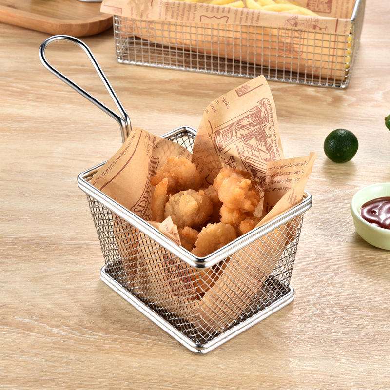 Mini Stainless Steel Fry Basket - Restaurant-Style Snack Serving Basket