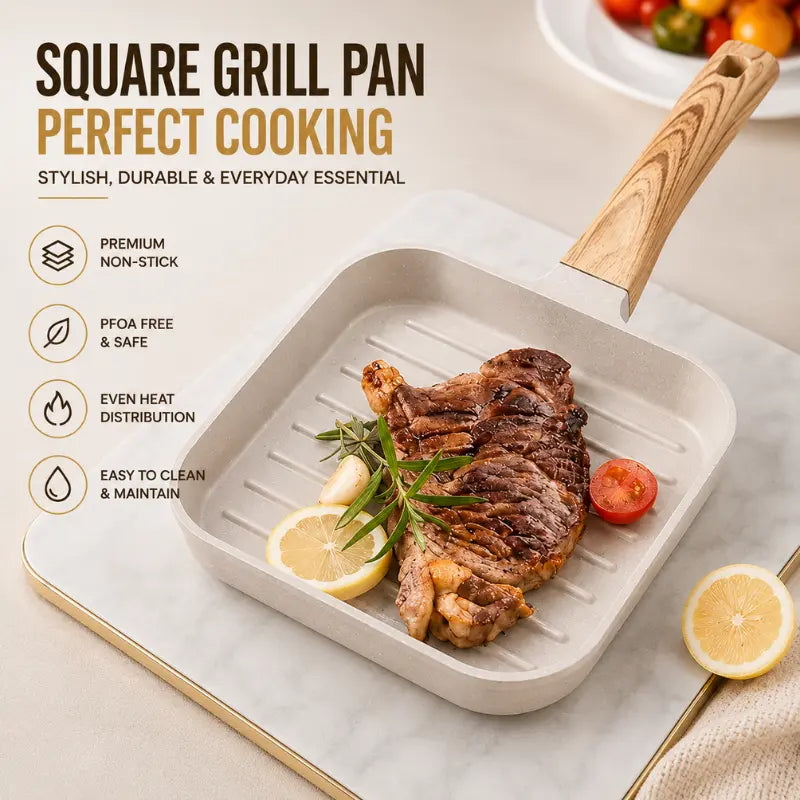 Non Stick Grill Frying Pan for Steak Breakfast & Everyday Cooking