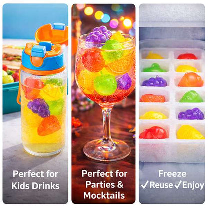 9-Piece Reusable Fruit-Shaped Ice Cubes Set