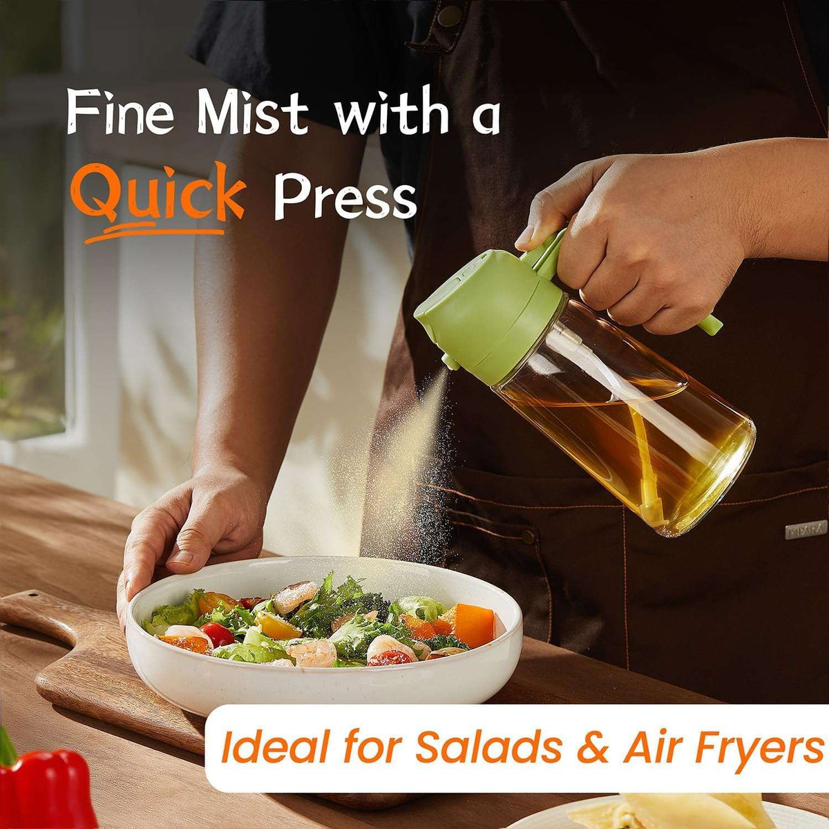 Sprayable & Pourable Oil Bottle – 2-in-1 Oil Dispenser for Healthy Cooking