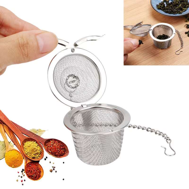 Stainless Steel Loose Leaf Tea Infuser – Reusable Locking Mesh Tea Strainer for Hot & Iced Tea