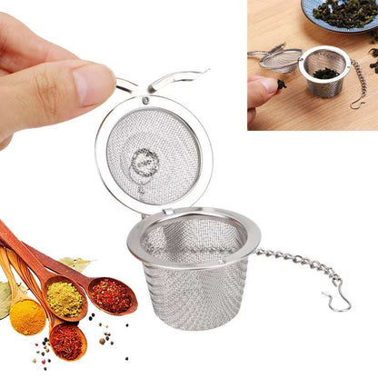 Stainless Steel Loose Leaf Tea Infuser – Reusable Locking Mesh Tea Strainer for Hot & Iced Tea