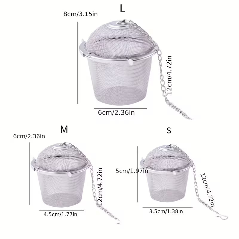 Stainless Steel Loose Leaf Tea Infuser – Reusable Locking Mesh Tea Strainer for Hot & Iced Tea