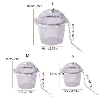Stainless Steel Loose Leaf Tea Infuser – Reusable Locking Mesh Tea Strainer for Hot & Iced Tea