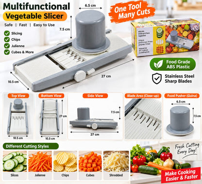 Multifunctional Vegetable Slicer & Cutter – Safe Food Pusher | Muneeb Mart